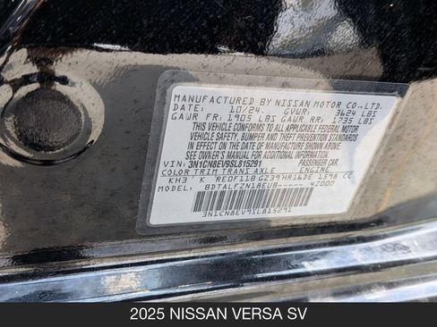 Certified 2025 Nissan Versa SV FWD image 24