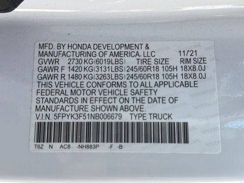 Used 2022 Honda Ridgeline RTL image 51