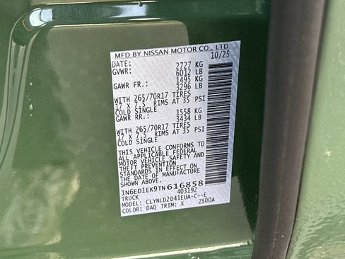 New 2026 Nissan Frontier PRO-4X w/ Pro-4x Convenience Package AWD/4WD image 26