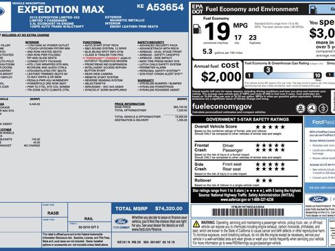 Used 2019 Ford Expedition Max Limited w/ Equipment Group 302A RWD image 3