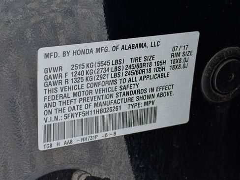 Certified 2017 Honda Pilot LX image 30