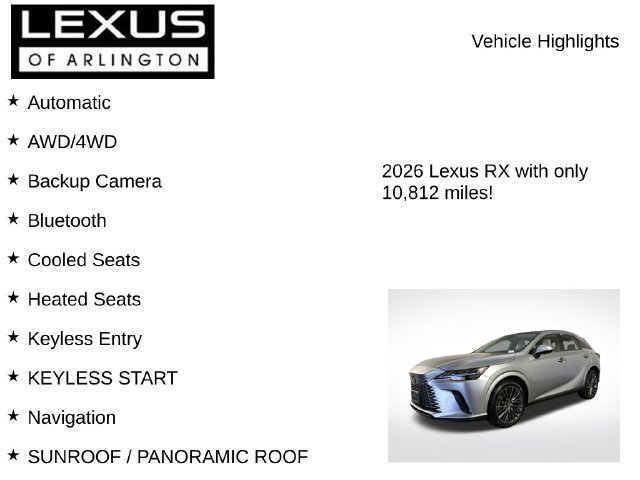 Certified 2026 Lexus RX 350 AWD w/ Convenience Package image 8