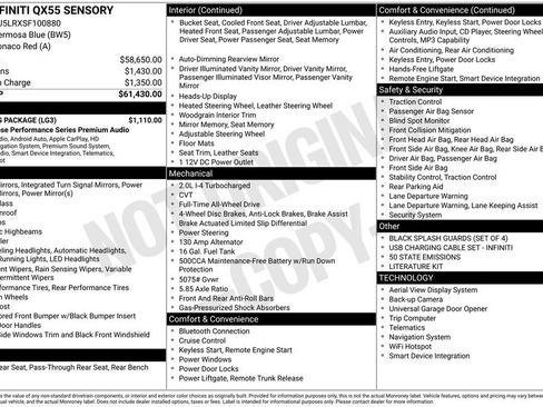 Used 2025 INFINITI QX55 Sensory w/ Lighting Package image 4