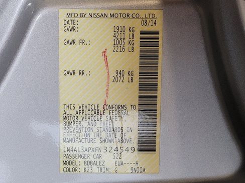 Used 2015 Nissan Altima 2.5 S w/ Power Driver Seat Package FWD image 33