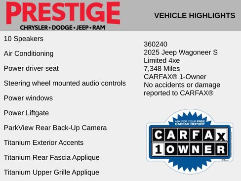 Used 2025 Jeep Wagoneer S Limited AWD/4WD image 4