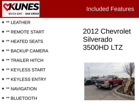 Used 2012 Chevrolet Silverado 3500 LTZ w/ LTZ Plus Package AWD/4WD image 2