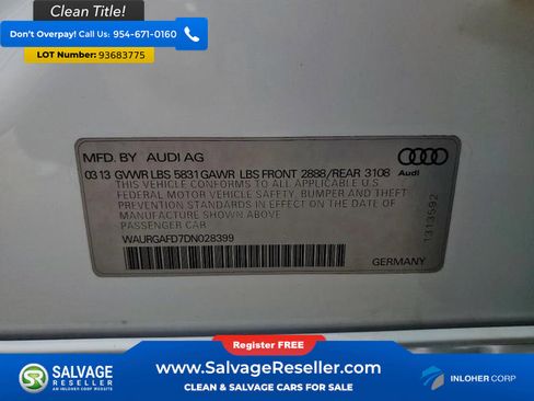 Used 2013 Audi A8 L 3.0T w/ Comfort Pkg image 16