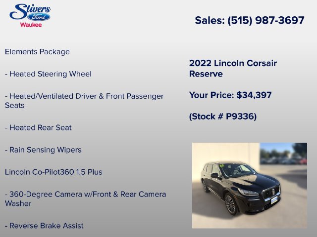 Certified 2022 Lincoln Corsair Reserve w/ Equipment Group 201A AWD/4WD image 22