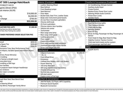 Used 2012 FIAT 500 Lounge w/ Luxury Leather Pkg FWD image 5