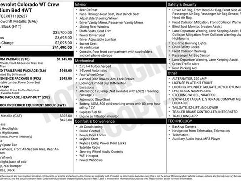 New 2026 Chevrolet Colorado W/T w/ WT Custom Package image 17