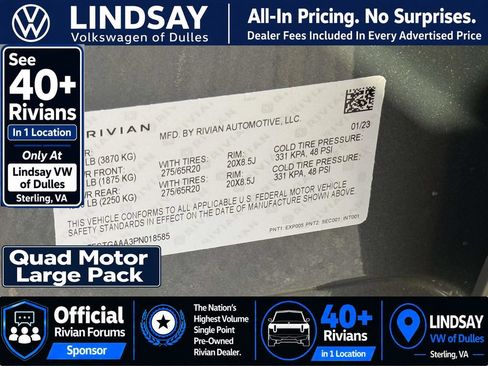 Used 2023 Rivian R1T Adventure AWD/4WD image 32