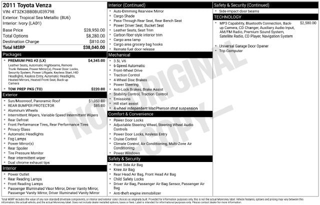 Used 2011 Toyota Venza w/ Premium Pkg #2 FWD image 14