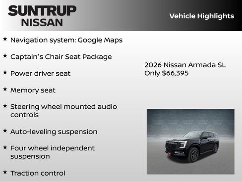 New 2026 Nissan Armada SL w/ Captain's Chari Seat Package AWD/4WD image 8