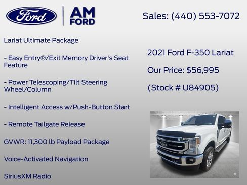 Used 2021 Ford F350 Lariat w/ Lariat Ultimate Package AWD/4WD image 26