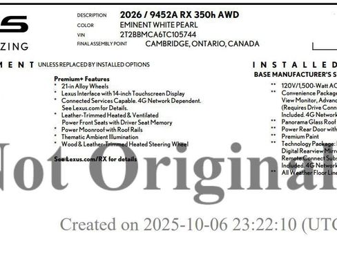 Used 2026 Lexus RX 350h image 2