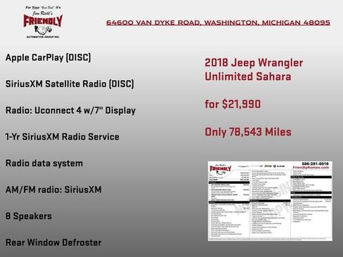 Used 2018 Jeep Wrangler Unlimited Sahara w/ Cold Weather Group AWD/4WD image 5