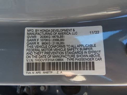 Certified 2022 Honda Accord Sport image 26