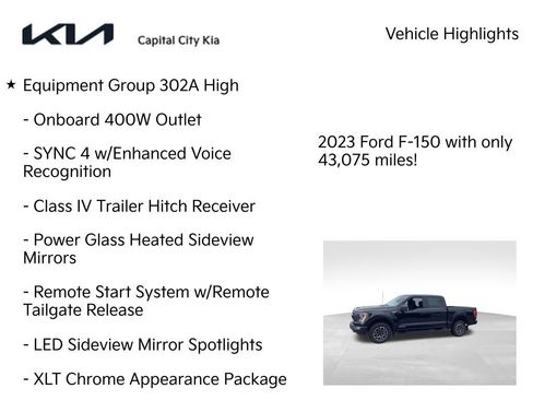 Used 2023 Ford F150 XLT w/ Equipment Group 302A High AWD/4WD image 8