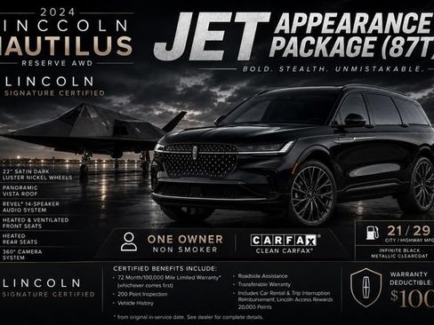 Certified 2024 Lincoln Nautilus Reserve w/ Equipment Group 202A AWD/4WD image 3