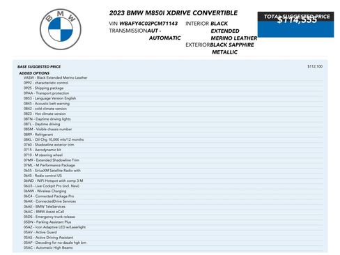 Used 2023 BMW M850i xDrive Convertible w/ M Sport Professional Package AWD/4WD image 84
