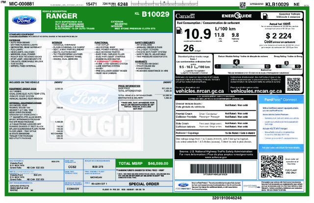 Used 2019 Ford Ranger XLT w/ Equipment Group 302A Luxury AWD/4WD image 12