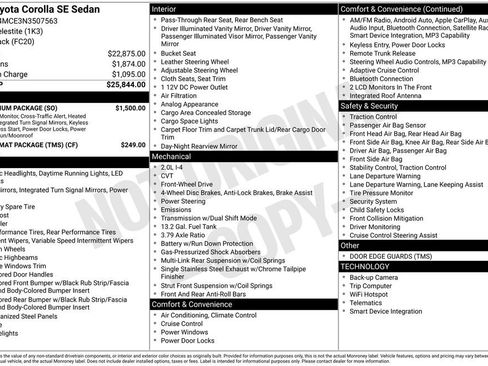 Used 2022 Toyota Corolla SE w/ SE Premium Package FWD image 10