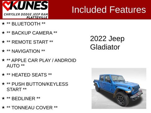 Used 2022 Jeep Gladiator Rubicon w/ Dual Top Group image 2