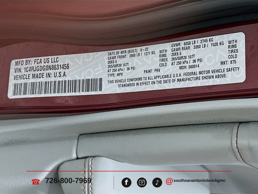 Used 2022 Jeep Grand Cherokee Overland RWD image 33