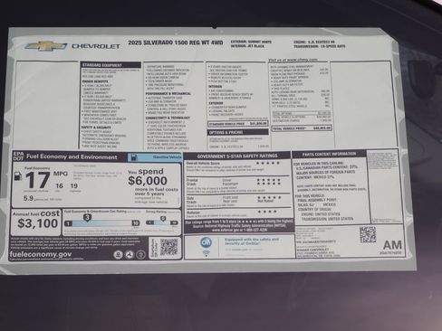 New 2025 Chevrolet Silverado 1500 W/T w/ Snow Plow Prep Package image 17