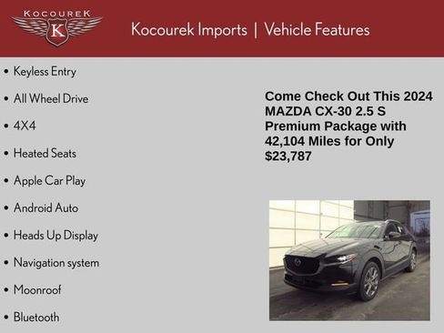 Used 2024 MAZDA CX-30 AWD 2.5 S w/ Premium Package image 2