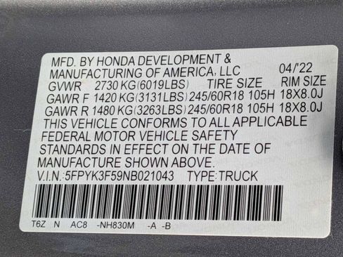 Used 2022 Honda Ridgeline RTL image 32