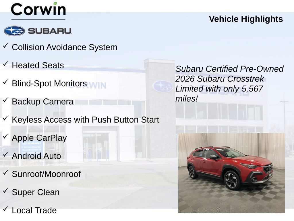 Certified 2026 Subaru Crosstrek 2.5i Limited w/ Crosstrek Mirror Package AWD/4WD image 9