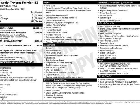 Used 2019 Chevrolet Traverse Premier w/ Redline Edition FWD image 1
