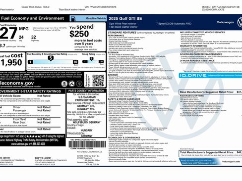 Used 2025 Volkswagen GTI SE image 84