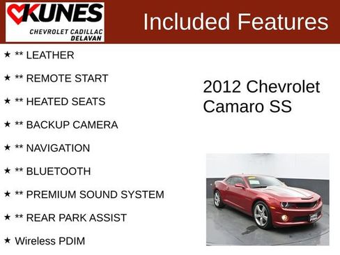 Used 2012 Chevrolet Camaro SS w/ RS Package RWD image 3