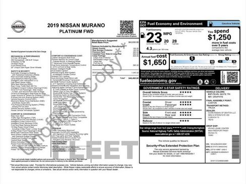 Used 2019 Nissan Murano Platinum w/ Cargo Package FWD image 2