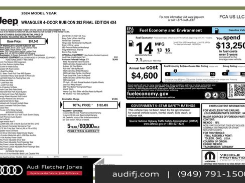 Used 2024 Jeep Wrangler Unlimited Rubicon 392 image 26