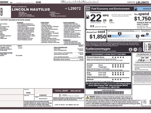 Used 2020 Lincoln Nautilus Premier w/ Equipment Group 101A image 11