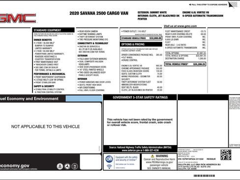 Used 2020 GMC Savana 2500 w/ Driver Convenience Package image 49