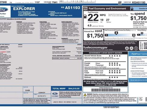 Used 2019 Ford Explorer XLT w/ Equipment Group 202A image 2