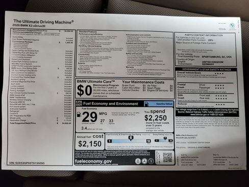 New 2026 BMW X3 xDrive30 w/ Convenience Package image 12