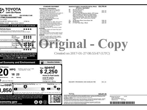 Used 2017 Toyota Tacoma SR5 w/ Tow Package image 1