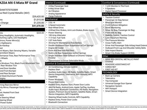New 2026 MAZDA MX-5 Miata RF Grand Touring RWD image 21