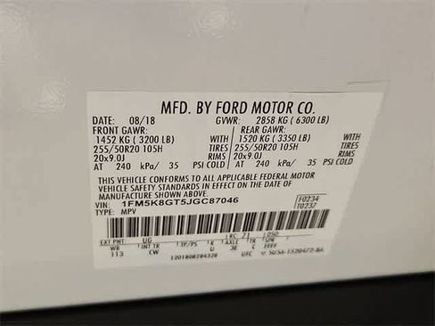 Used 2018 Ford Explorer Sport w/ Equipment Group 401A image 35