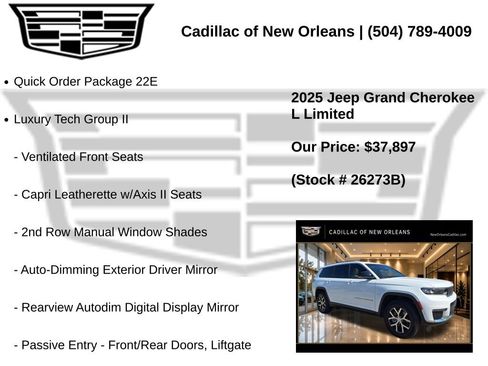 Used 2025 Jeep Grand Cherokee L Limited w/ Luxury Tech Group II RWD image 7