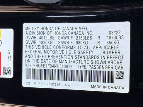 Used 2022 Honda Civic Touring image 21