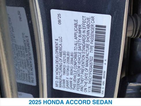 Certified 2025 Honda Accord SE image 26
