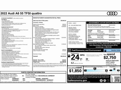 Used 2022 Audi A6 Premium Plus w/ Premium Plus Package image 2