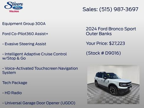 Used 2024 Ford Bronco Sport Outer Banks w/ Tech Package AWD/4WD image 8