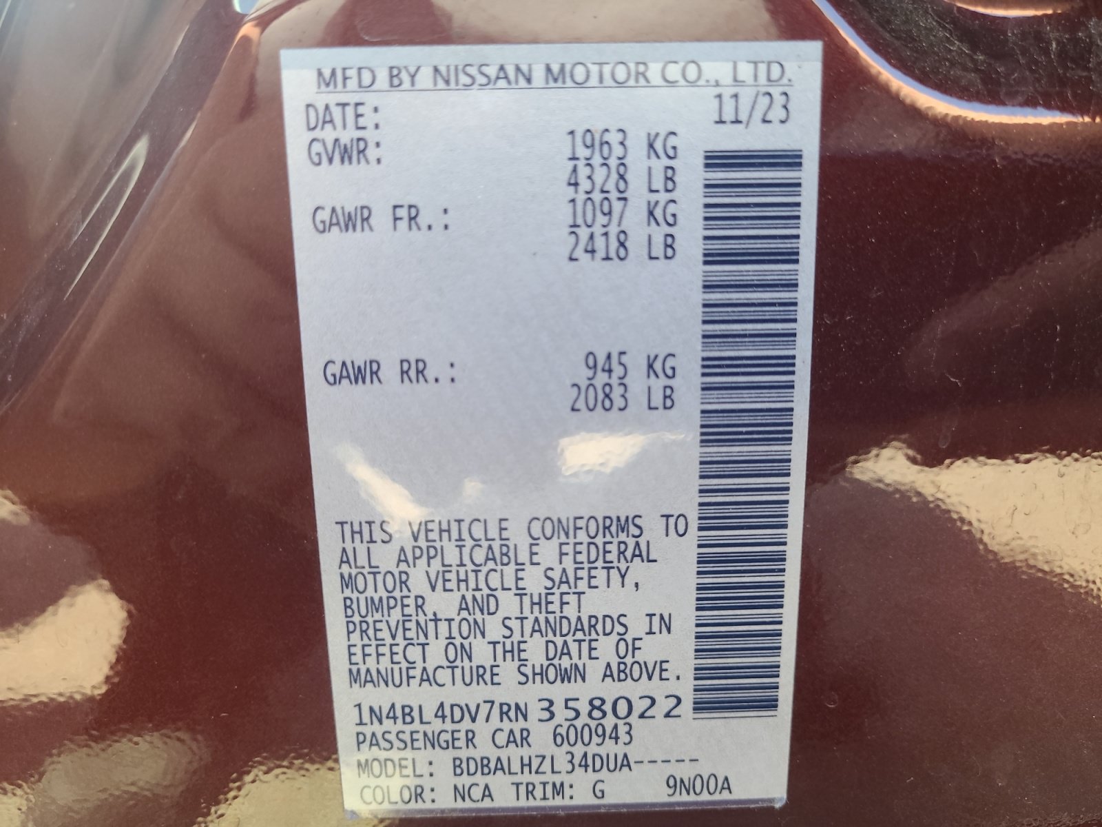Used 2024 Nissan Altima 2.5 SV FWD image 34